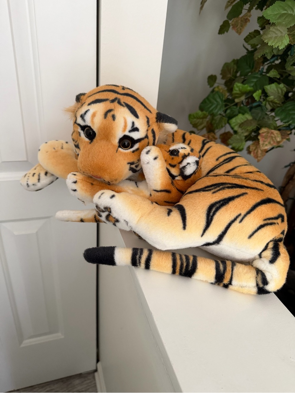 Plush Bengal Tiger & Cob Stuffed Animal - Orange, White & Black
